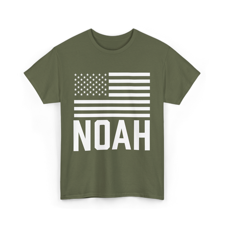 Noah Name Personalized Birthday T-Shirt - Military Green