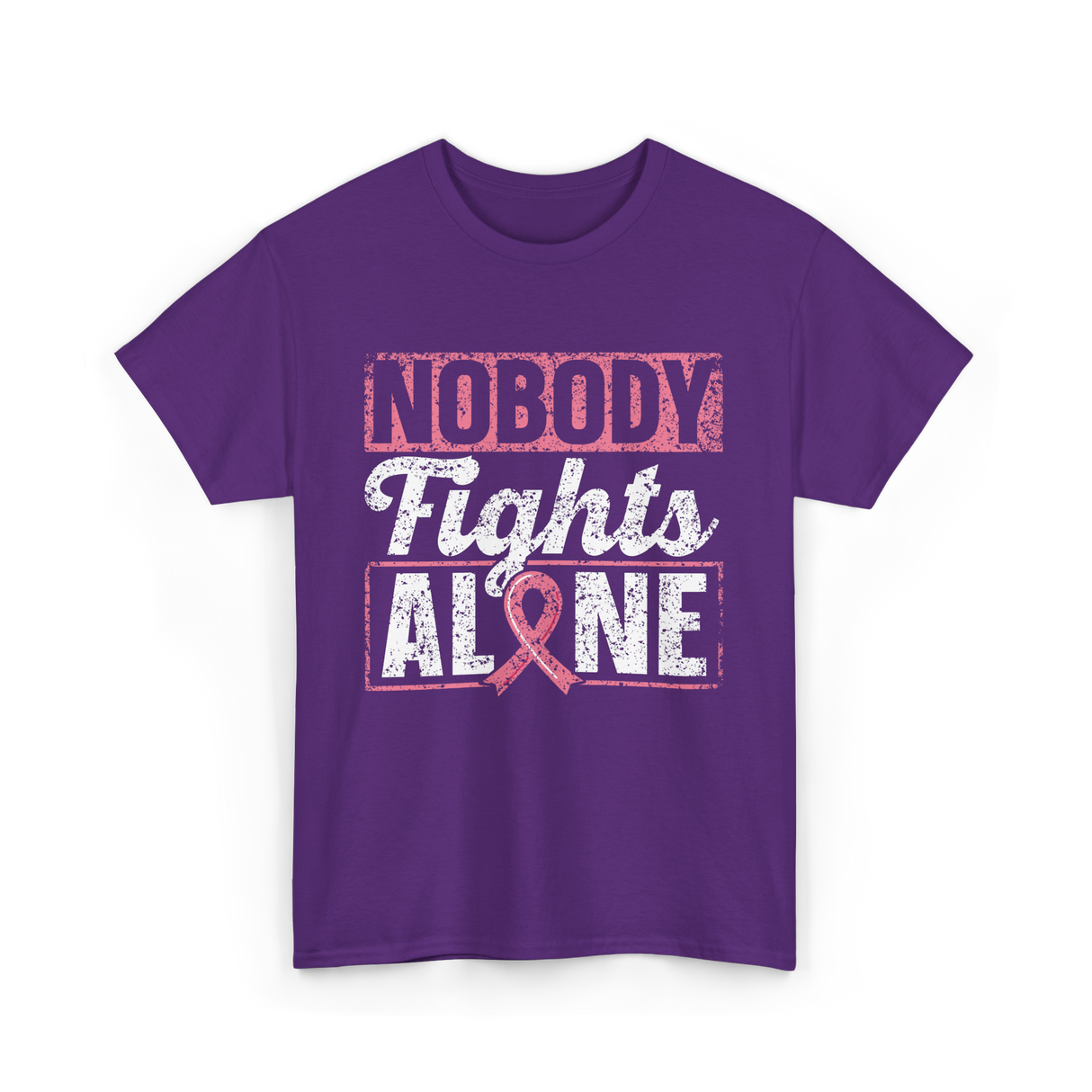 Nobody Fights Alone Awareness Support T-Shirt - Purple