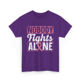 Nobody Fights Alone Awareness Support T-Shirt - Purple