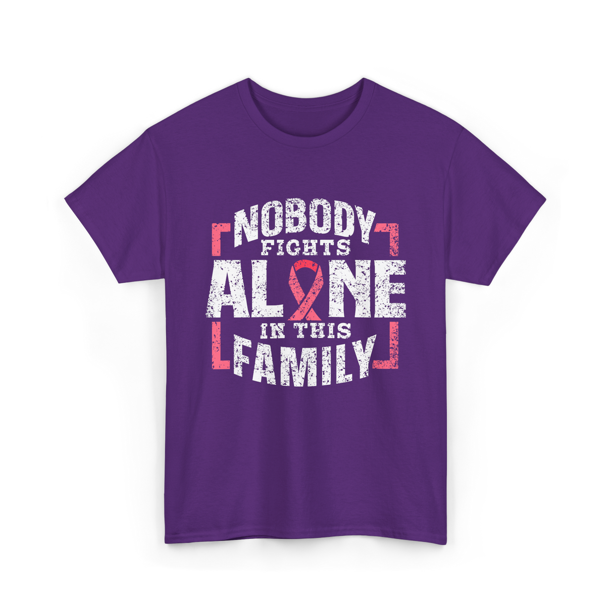 Nobody Fights Alone Family Support T-Shirt - Purple
