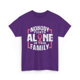 Nobody Fights Alone Family Support T-Shirt - Purple
