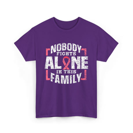 Nobody Fights Alone Family Support T-Shirt - Purple