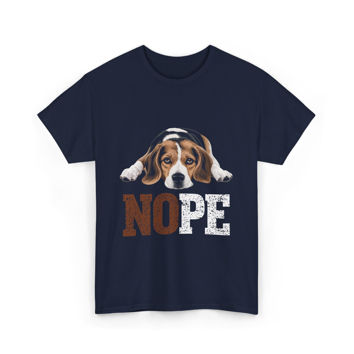 Nope Beagle Dog Lover T-Shirt - Navy