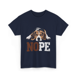 Nope Beagle Dog Lover T-Shirt - Navy