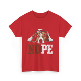 Nope Beagle Dog Lover T-Shirt - Red