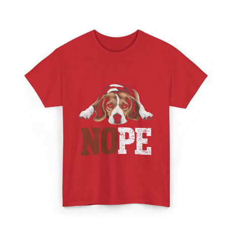 Nope Beagle Dog Lover T-Shirt - Red