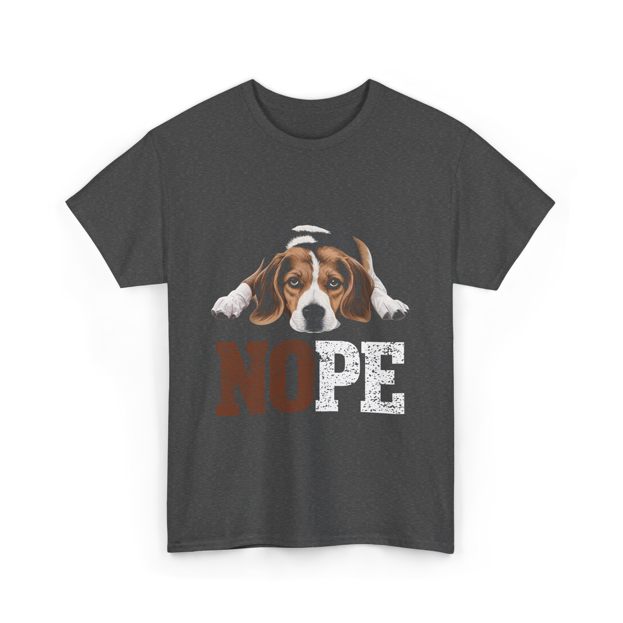 Nope Beagle Dog Lover T-Shirt - Dark Heather