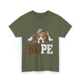 Nope Beagle Dog Lover T-Shirt - Military Green