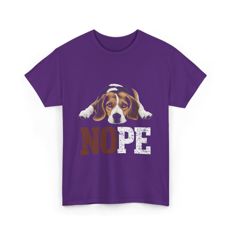 Nope Beagle Dog Lover T-Shirt - Purple