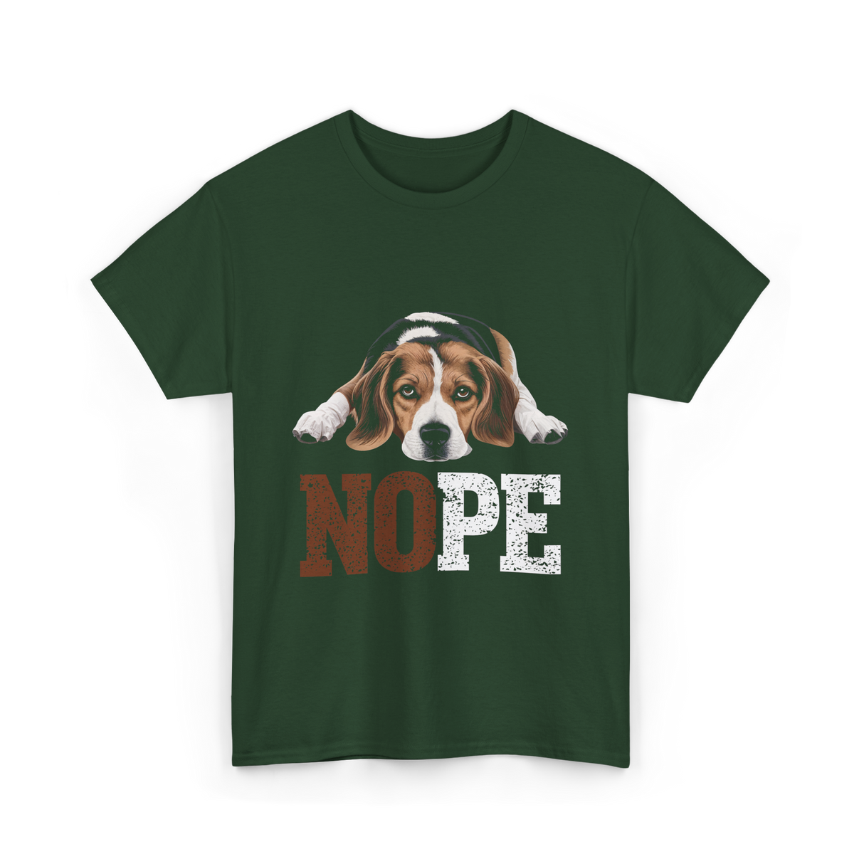 Nope Beagle Dog Lover T-Shirt - Forest Green