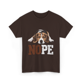 Nope Beagle Dog Lover T-Shirt - Dark Chocolate