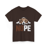 Nope Beagle Dog Owners T-Shirt - Dark Chocolate