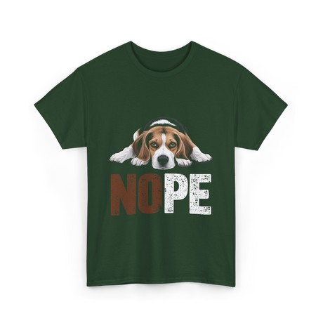 Nope Beagle Dog Owners T-Shirt - Forest Green