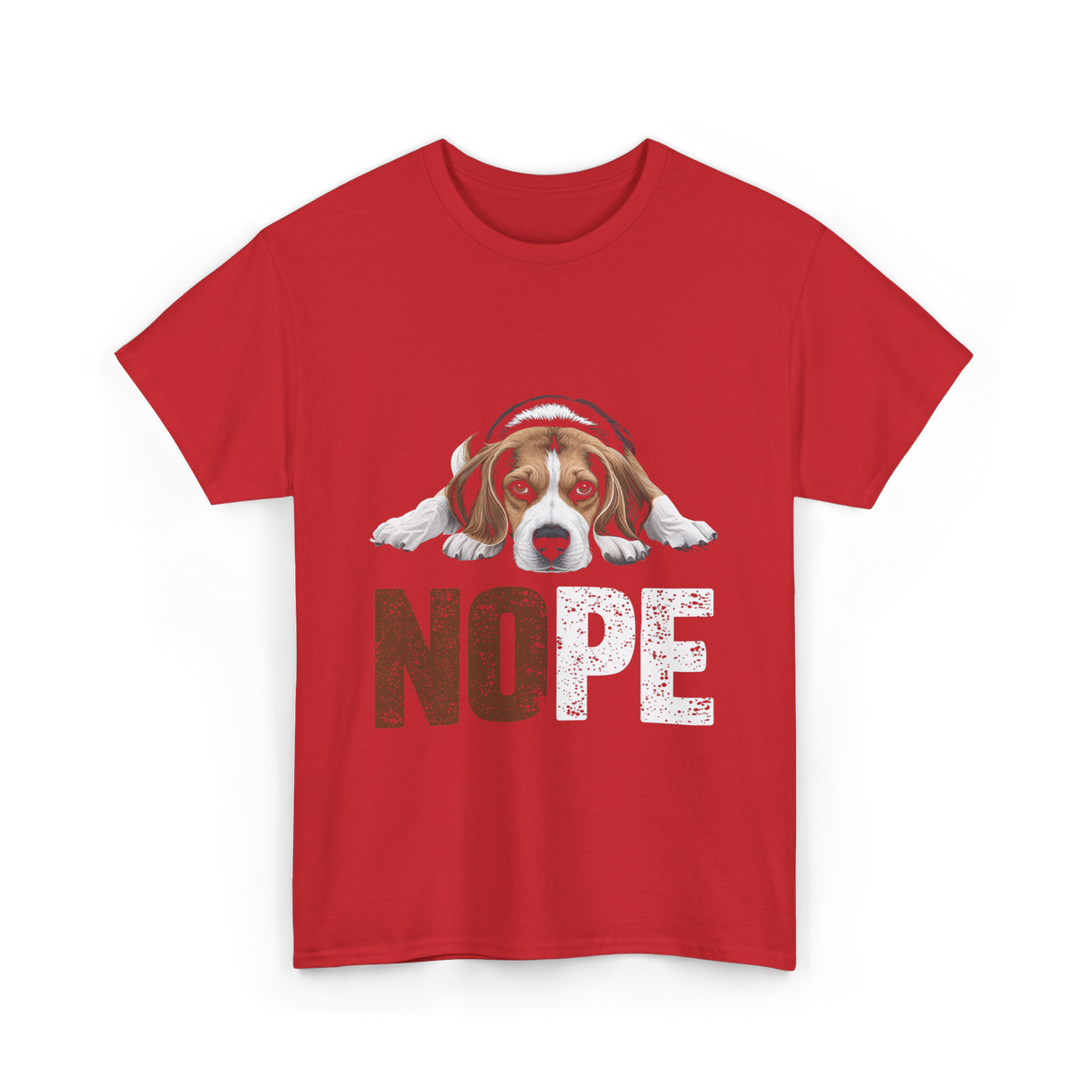 Nope Beagle Dog Owners T-Shirt - Red