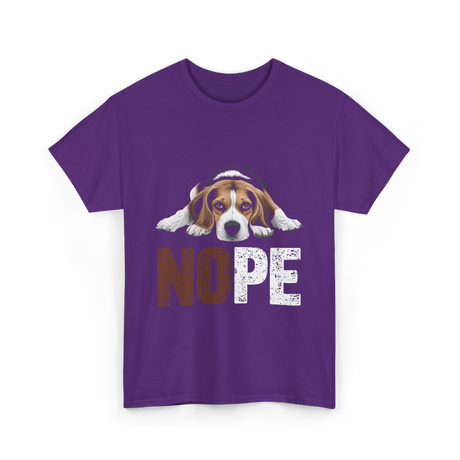 Nope Beagle Dog Owners T-Shirt - Purple