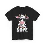 Nope Cow Cattle T-Shirt - Black