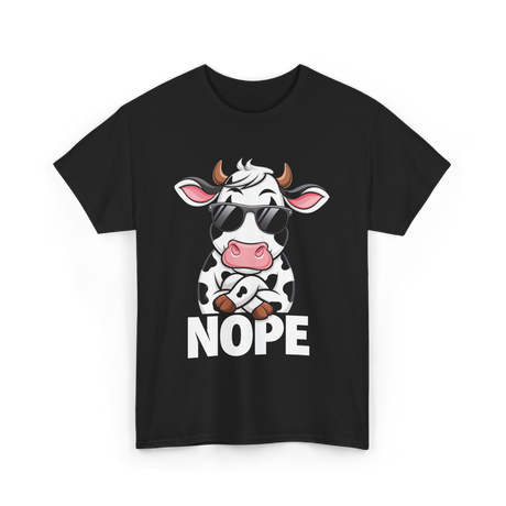 Nope Cow Cattle T-Shirt - Black