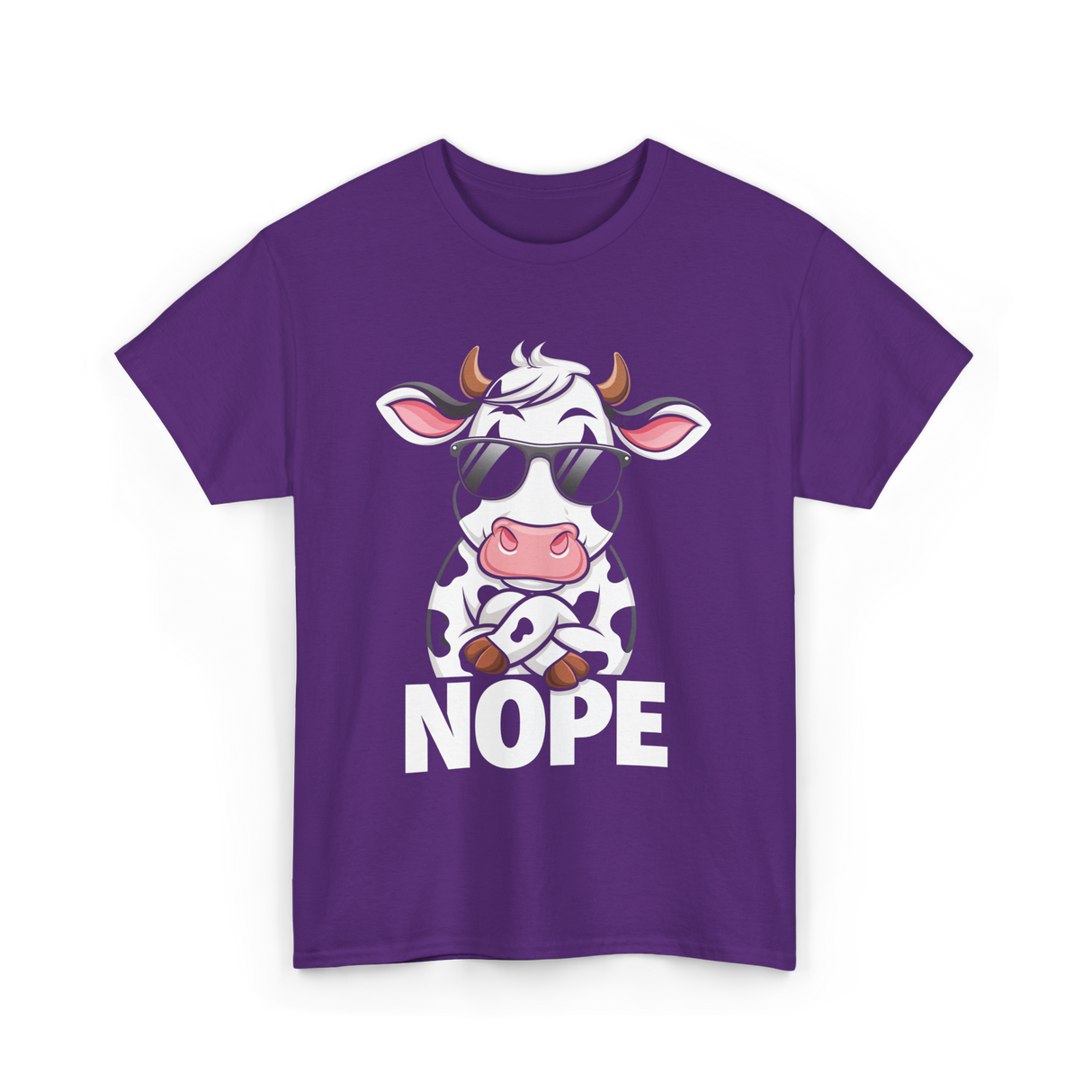 Nope Cow Cattle T-Shirt - Purple