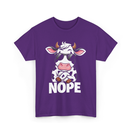 Nope Cow Cattle T-Shirt - Purple