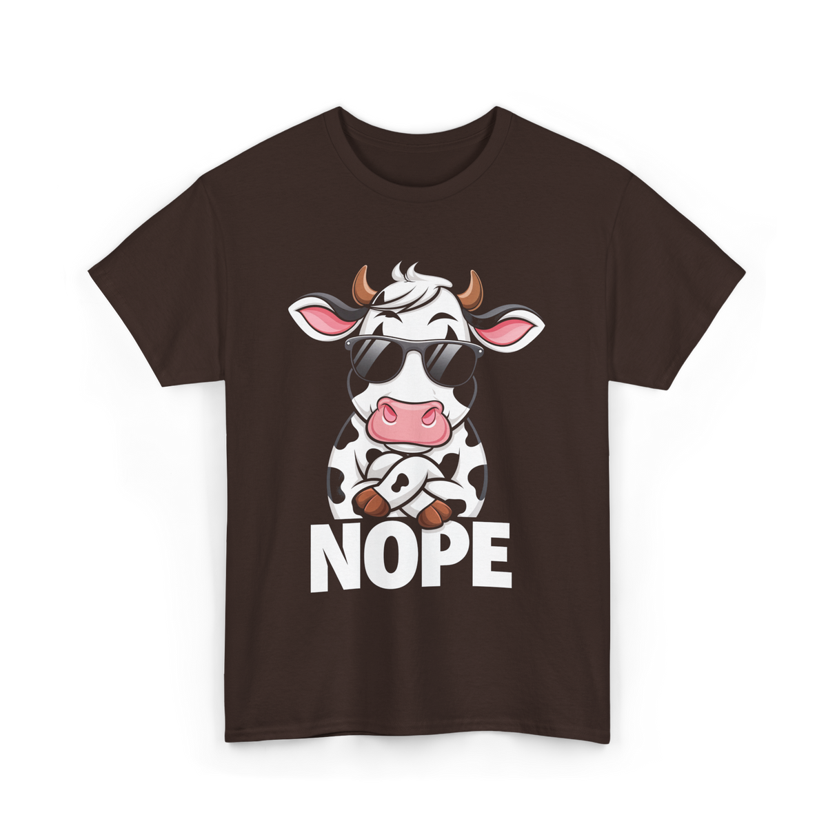 Nope Cow Cattle T-Shirt - Dark Chocolate