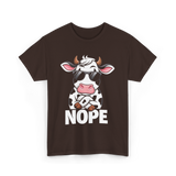 Nope Cow Cattle T-Shirt - Dark Chocolate