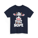 Nope Cow Cattle T-Shirt - Navy