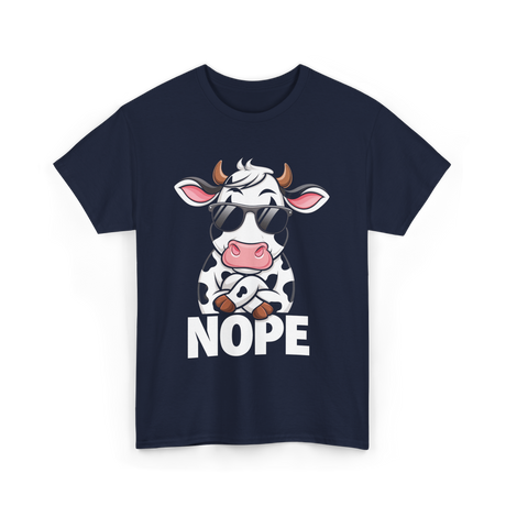 Nope Cow Cattle T-Shirt - Navy