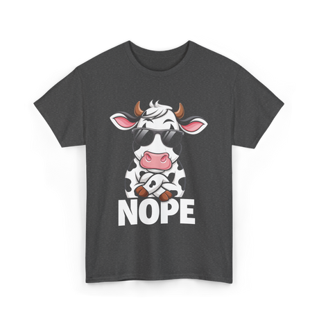 Nope Cow Cattle T-Shirt - Dark Heather