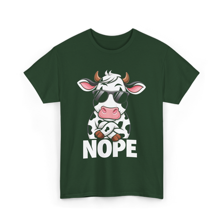 Nope Cow Cattle T-Shirt - Forest Green