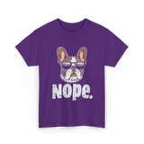 Nope French Bulldog Dog Lover T-Shirt - Purple