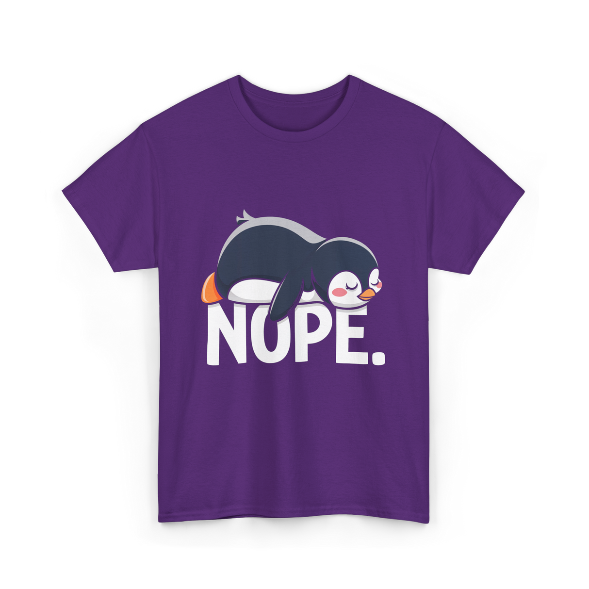 Nope Lazy Penguin Animal Lover T-Shirt - Purple