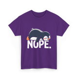 Nope Lazy Penguin Animal Lover T-Shirt - Purple