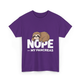 Nope My Pancreas Sloth Diabetes T-Shirt - Purple