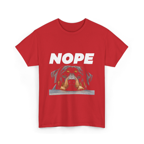 Nope Rottweiler Dog T-Shirt - Red