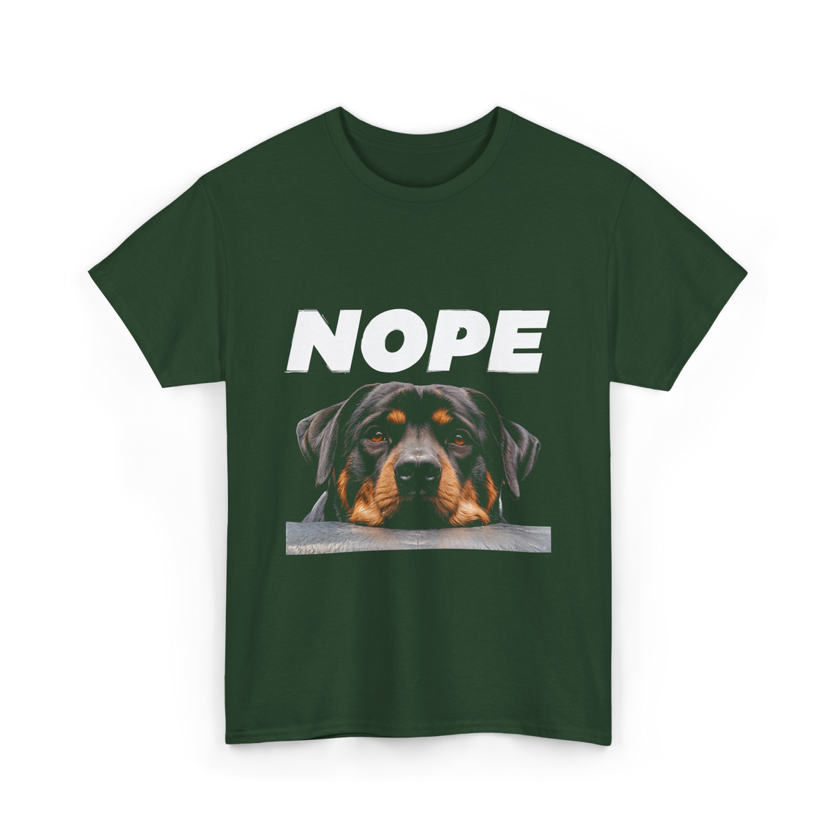 Nope Rottweiler Dog T-Shirt - Forest Green