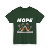 Nope Rottweiler Dog T-Shirt - Forest Green