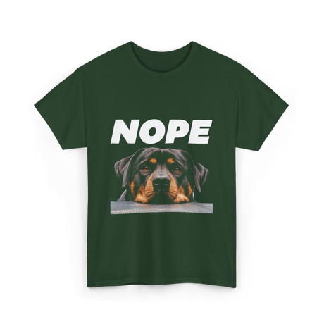 Nope Rottweiler Dog T-Shirt - Forest Green