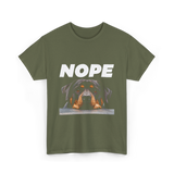 Nope Rottweiler Dog T-Shirt - Military Green