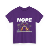 Nope Rottweiler Dog T-Shirt - Purple