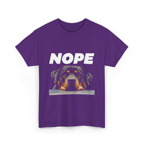 Nope Rottweiler Dog T-Shirt - Purple