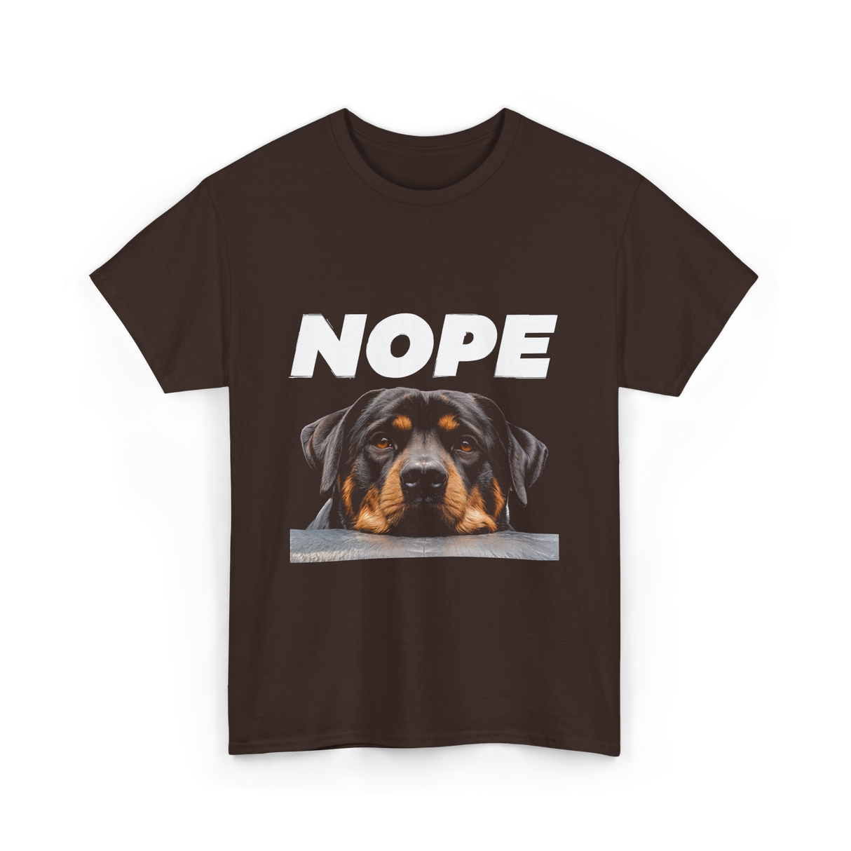 Nope Rottweiler Dog T-Shirt - Dark Chocolate