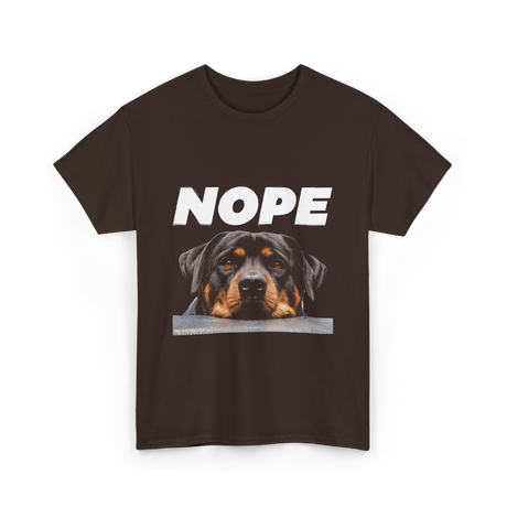 Nope Rottweiler Dog T-Shirt - Dark Chocolate