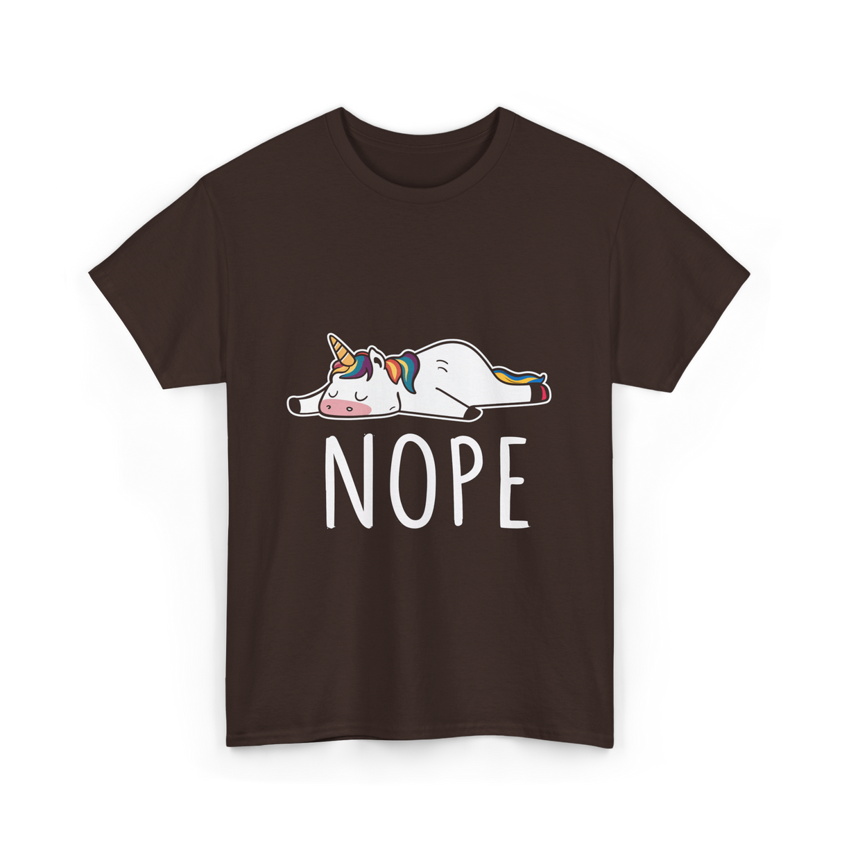 Nope Unicorn T-Shirt - Dark Chocolate