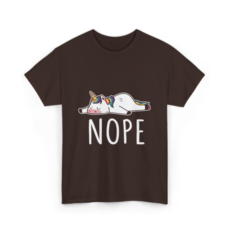 Nope Unicorn T-Shirt - Dark Chocolate