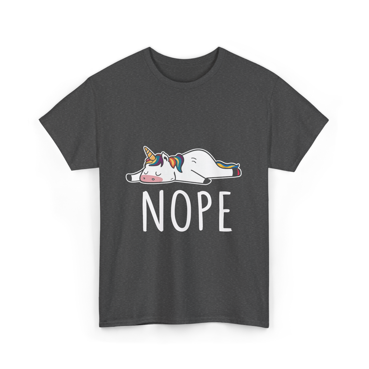 Nope Unicorn T-Shirt - Dark Heather