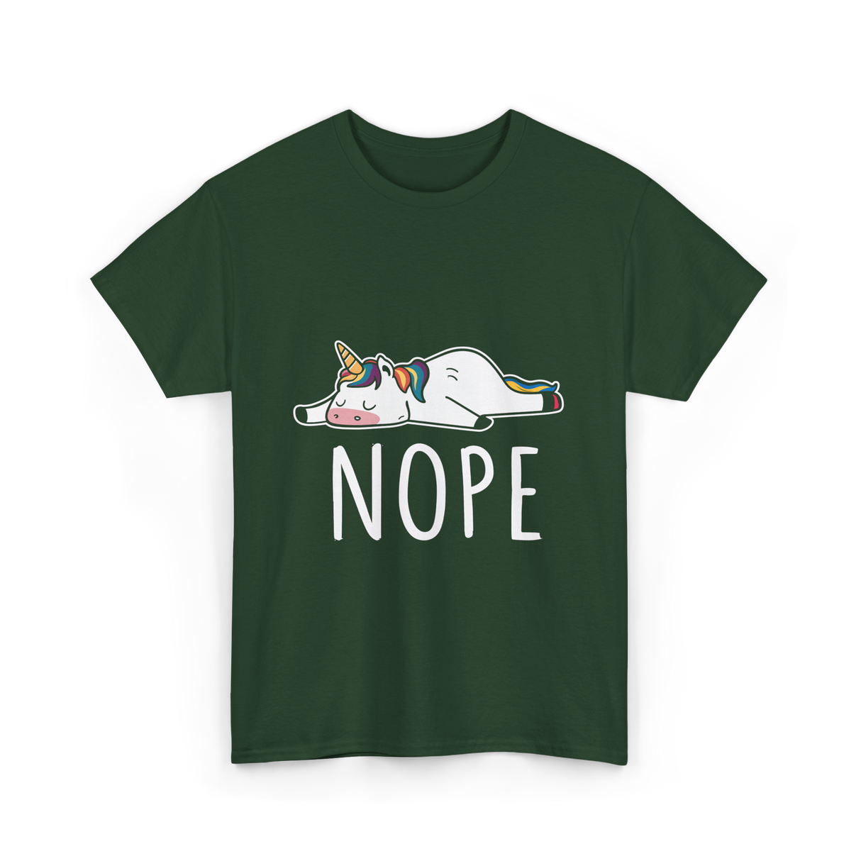 Nope Unicorn T-Shirt - Forest Green