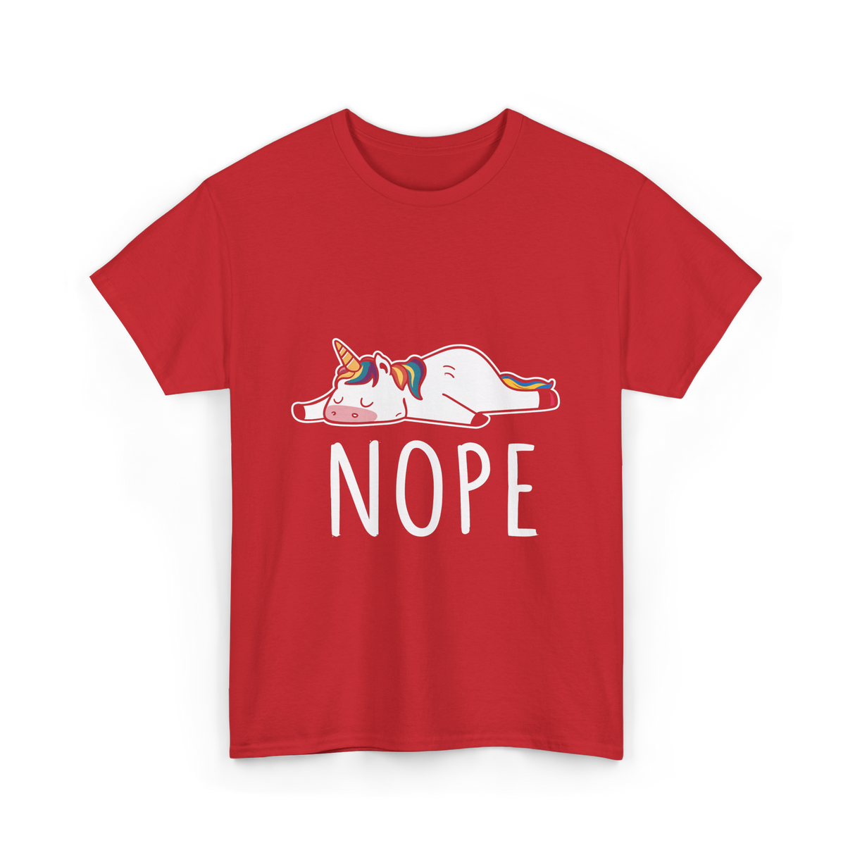 Nope Unicorn T-Shirt - Red