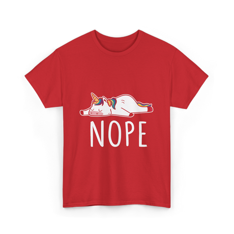 Nope Unicorn T-Shirt - Red