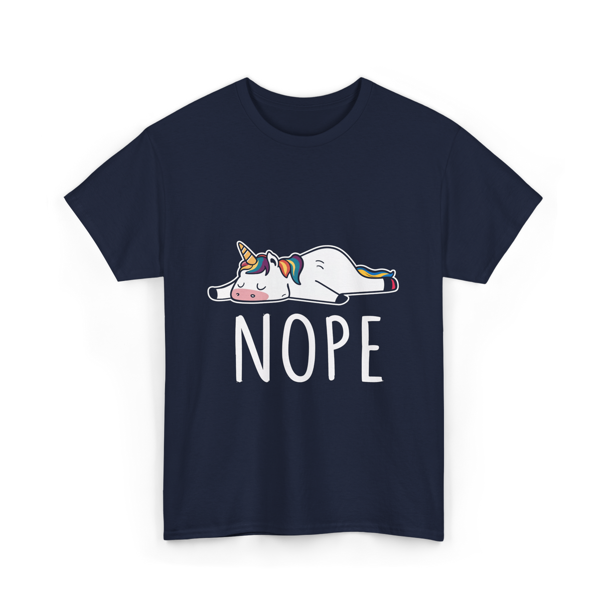 Nope Unicorn T-Shirt - Navy