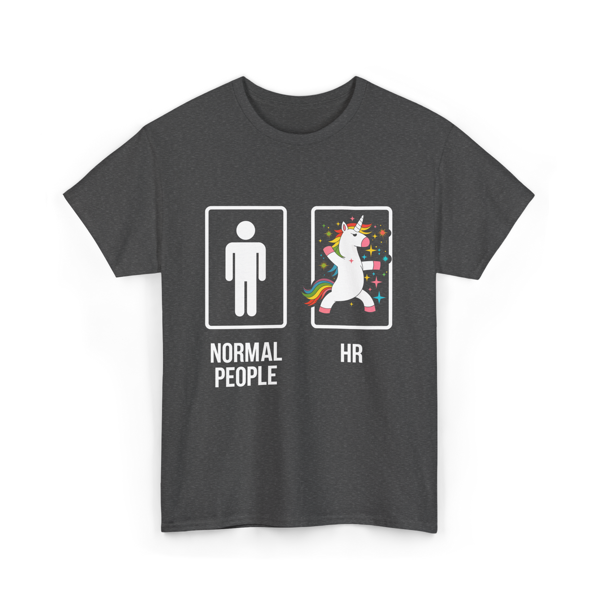 Normal People HR Unicorn T-Shirt - Dark Heather